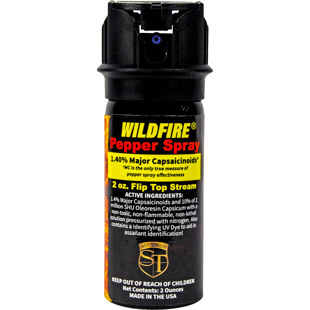 Wildfire 1.4% MC 2 oz pepper spray flip top view 3